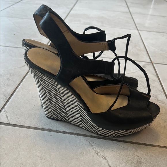 Sandals black and white Nine West 7.5 - Picture 4 of 5